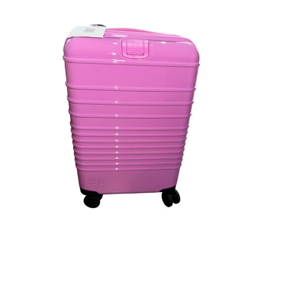 BEIS The Carry-On Roller Luggage in Berry Glossy LIMITED EDITION SOLD OUT PINK - Picture 4 of 11